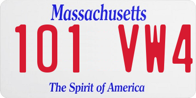 MA license plate 101VW4