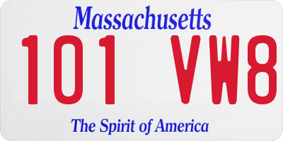 MA license plate 101VW8