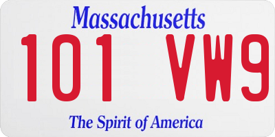 MA license plate 101VW9