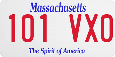 MA license plate 101VX0