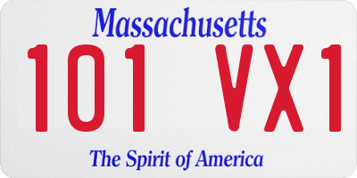 MA license plate 101VX1