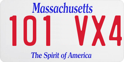 MA license plate 101VX4