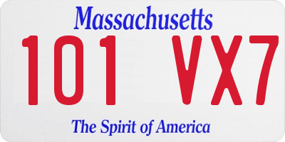 MA license plate 101VX7