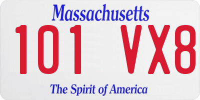 MA license plate 101VX8