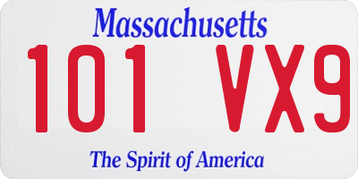 MA license plate 101VX9