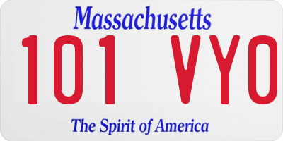 MA license plate 101VY0