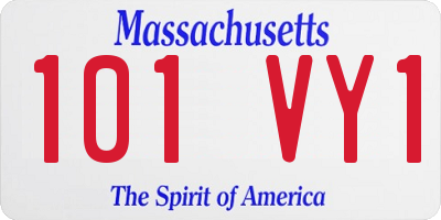 MA license plate 101VY1