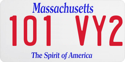 MA license plate 101VY2
