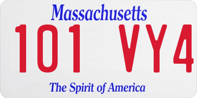 MA license plate 101VY4