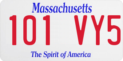 MA license plate 101VY5