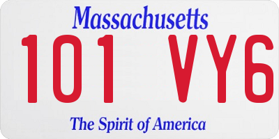 MA license plate 101VY6