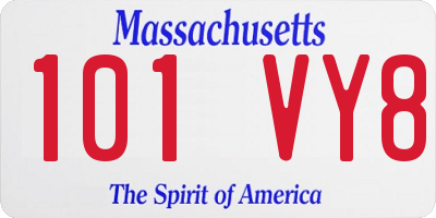 MA license plate 101VY8