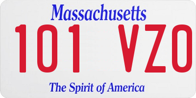 MA license plate 101VZ0