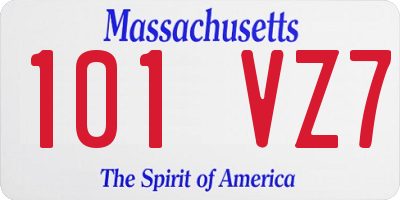 MA license plate 101VZ7