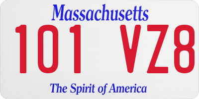 MA license plate 101VZ8