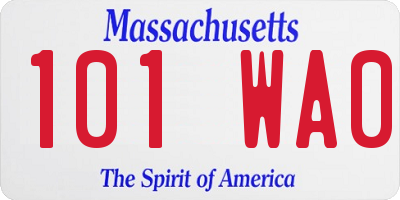 MA license plate 101WA0