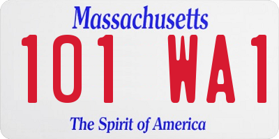 MA license plate 101WA1