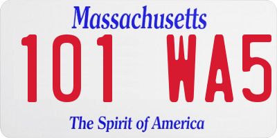MA license plate 101WA5
