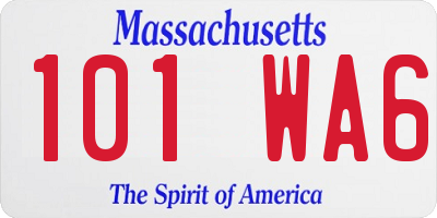 MA license plate 101WA6