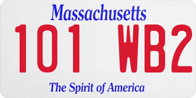 MA license plate 101WB2