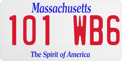 MA license plate 101WB6