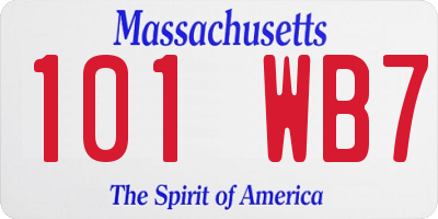 MA license plate 101WB7