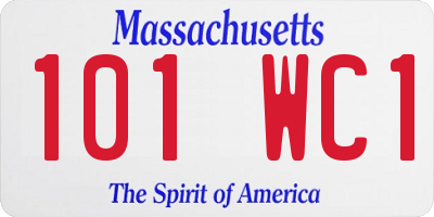 MA license plate 101WC1