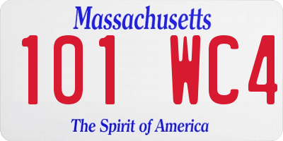 MA license plate 101WC4