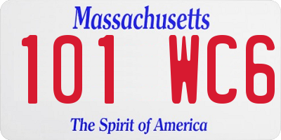 MA license plate 101WC6