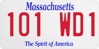 MA license plate 101WD1