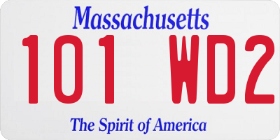 MA license plate 101WD2