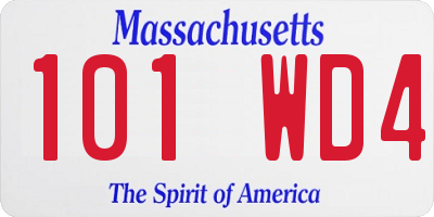 MA license plate 101WD4