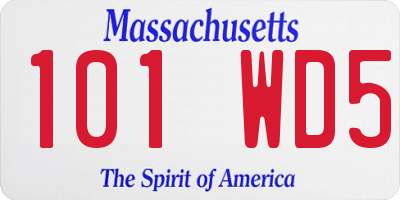 MA license plate 101WD5