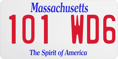 MA license plate 101WD6