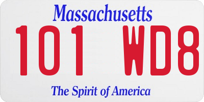 MA license plate 101WD8