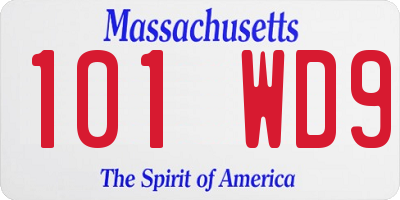 MA license plate 101WD9