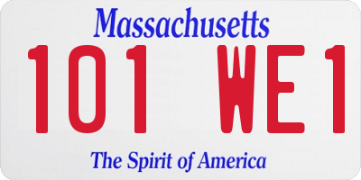 MA license plate 101WE1