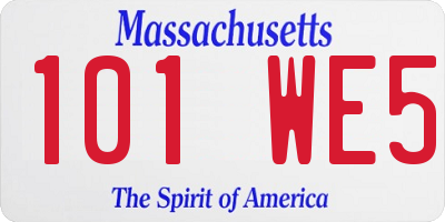 MA license plate 101WE5