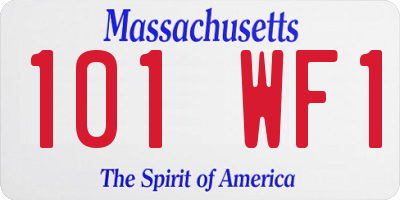 MA license plate 101WF1
