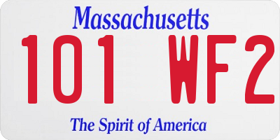 MA license plate 101WF2