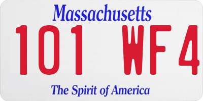 MA license plate 101WF4