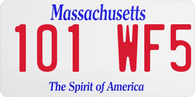 MA license plate 101WF5
