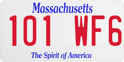 MA license plate 101WF6