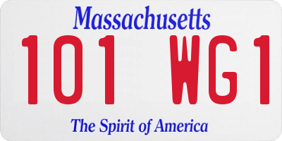 MA license plate 101WG1