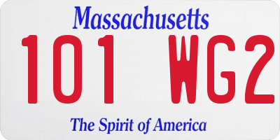 MA license plate 101WG2