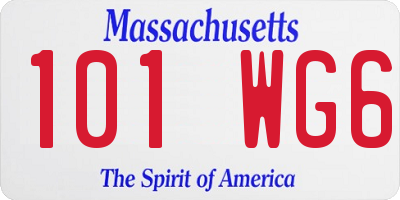 MA license plate 101WG6