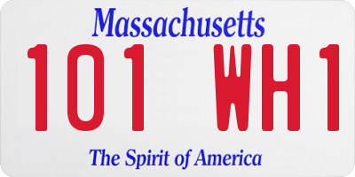 MA license plate 101WH1