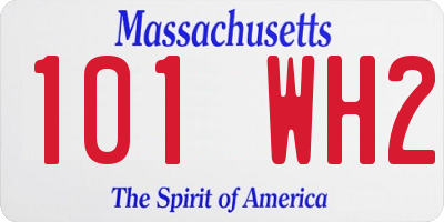 MA license plate 101WH2