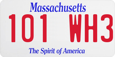 MA license plate 101WH3