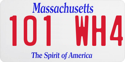 MA license plate 101WH4